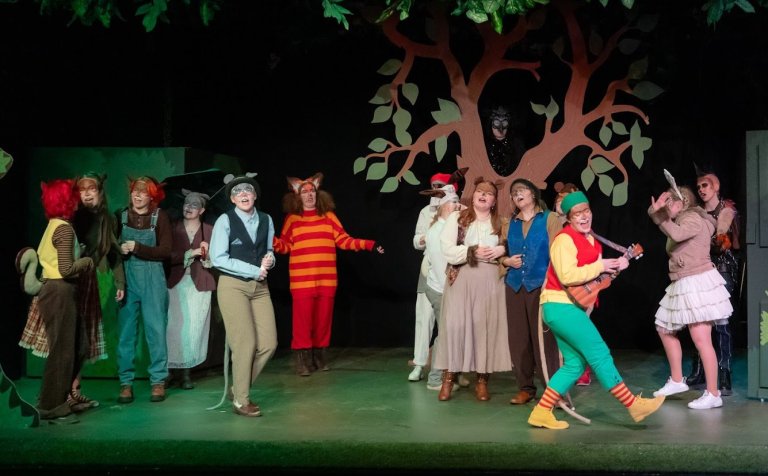 Frá æfingu á Dýrunum í Hálsaskógi í vikunni. Mynd: Hilmar Friðjónsson.