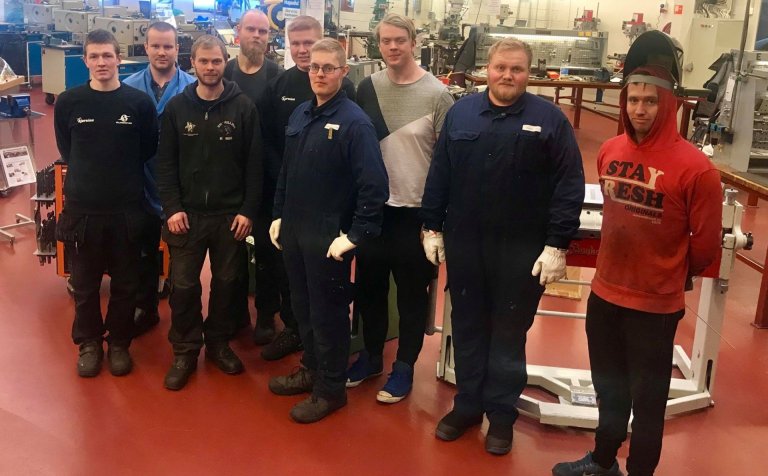 Þessir þreyttu sveinsprófið. Mynd: Hörður Óskarss.