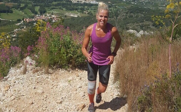 Anna Berglind í fjallaskokki á Spáni.