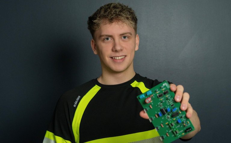 Einar Örn Ásgeirsson, annar tveggja nemenda úr VMA sem keppa fyrir Íslands hönd í Herning. Mynd: Raf…