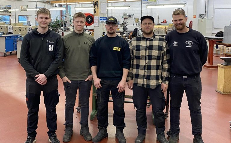 Þeir þreyttu sveinsprófið um helgina. Frá vinstri: Viktor, Hermann, Eyþór, Einar og Jón. Myndir: Hör…