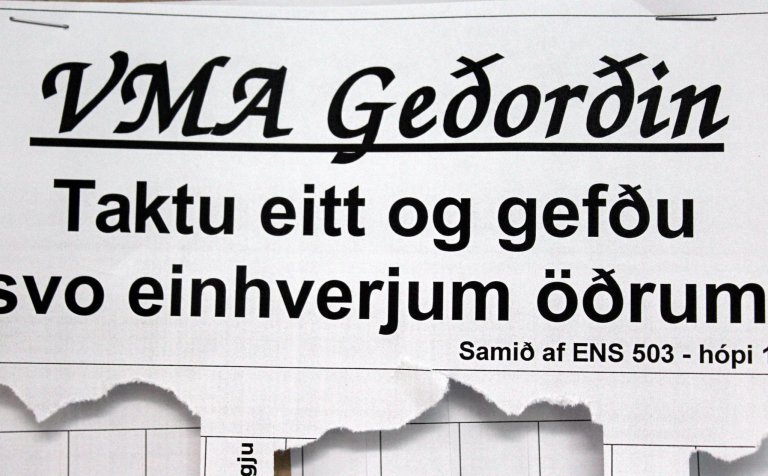 Víða í skólanum eru