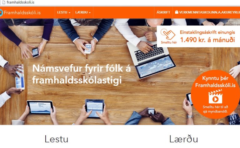 Framhaldsskoli.is er opinn VMA-nemum í skólanum.