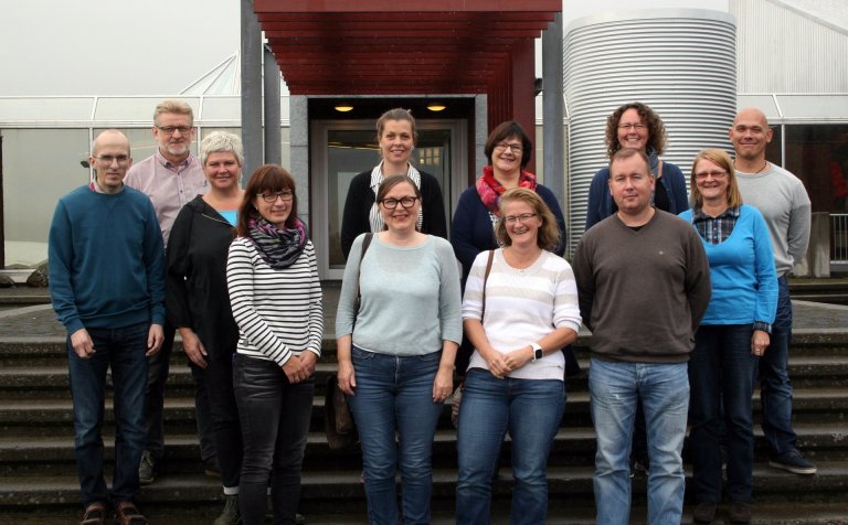 Hinir norrænu gestir ásamt þremur VMA-kennurum.