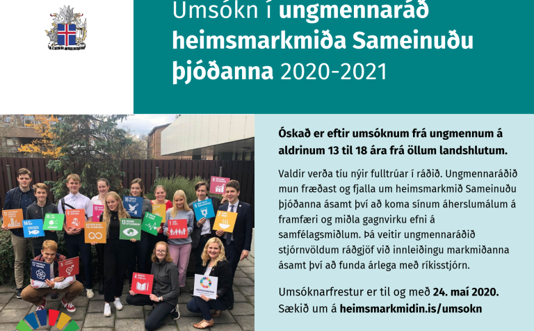 Opið fyrir umsóknir í ungmennaráð heimsmarkmiða Sameinuðu þjóðanna