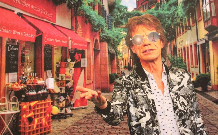 Sjálfur Mick Jagger í einu af verkum listnámsnema.