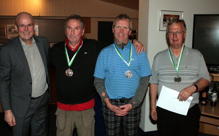 Hinrik, Hörður og Haukur ásamt Hjalta Jóni.