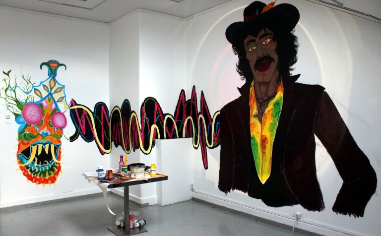 Eitt verkanna á sýningunni í Rósenborg í gær.