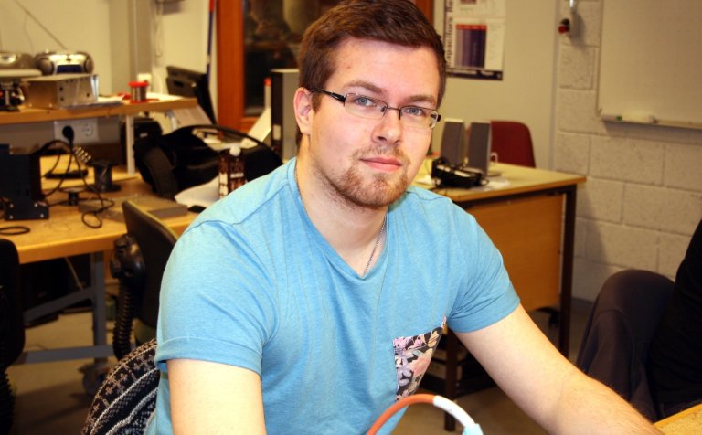 Brynjar Geir Ægisson í tíma í grunndeildinni.