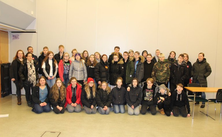 Nemendur og kennarar úr Húnaþing vestra.