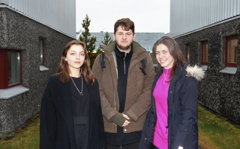 Frá vinstri: Ioanna, Andrey og Khrystyna.