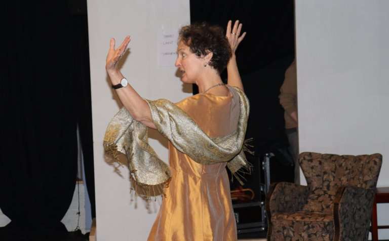 Annette de Vink sýndi lipra takta í tískufötunum.