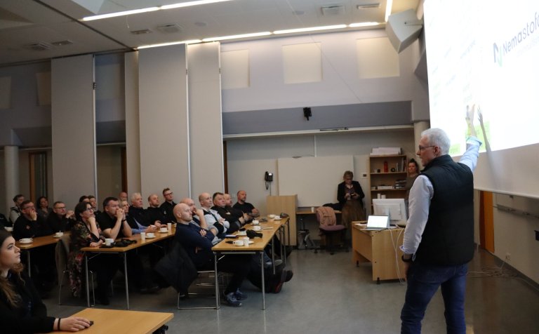 Frá fundinum í hádeginu í dag.