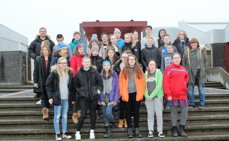 Nemendur og kennarar úr Húnaþingi vestra.