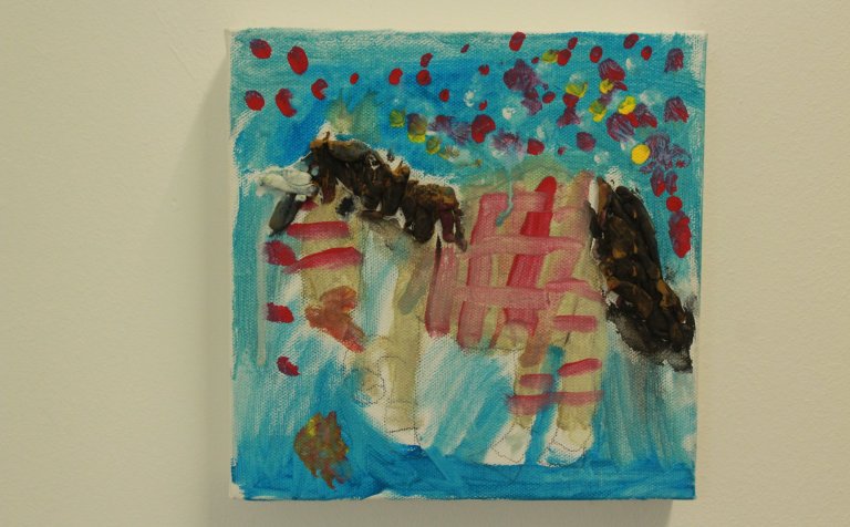 Eitt af verkum Helenu Óskar á Safnasafninu.