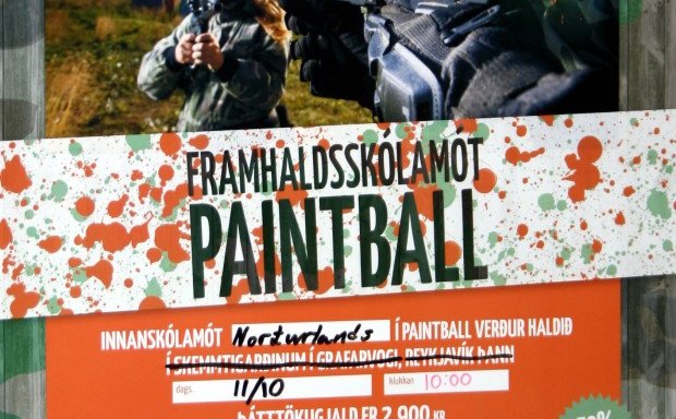 Framhaldsskólamót í Paintball nk. föstudag