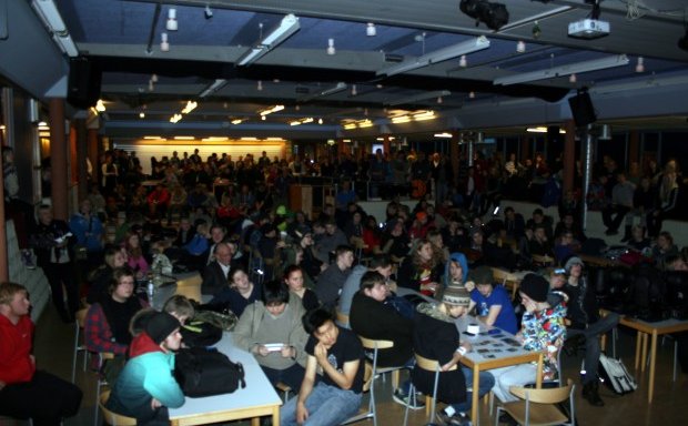 Gryfjan var þéttsetin í morgun.