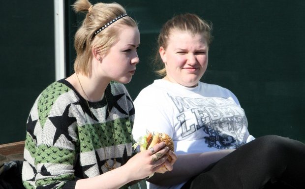 Hamborgari í hádeginu í blíðviðrinu!