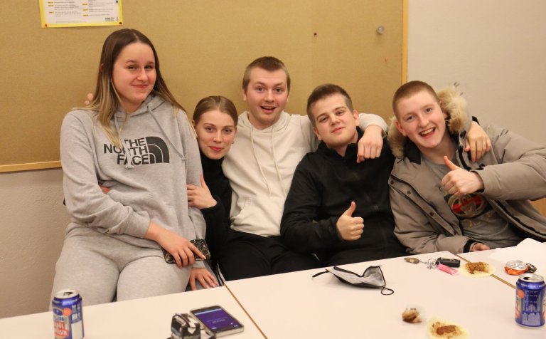 Ánægðir VMA-nemar með ferðina til Randers.