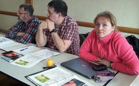 Þrír af fjórum fulltrúum VMA í Hereford.