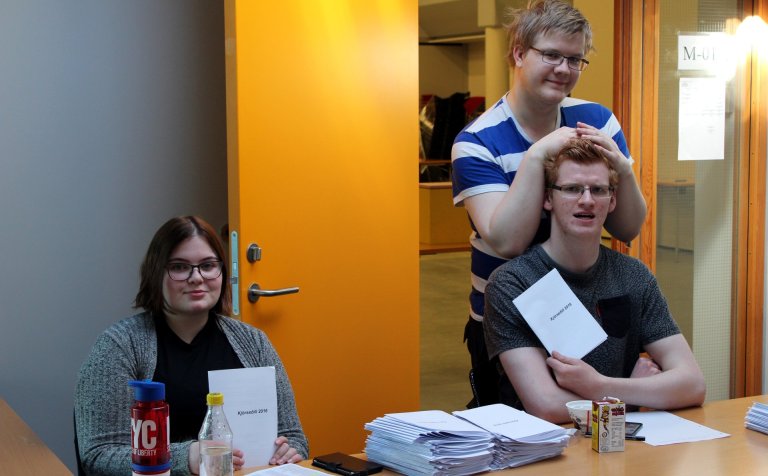 Þau voru á kosningavaktinni í morgun.