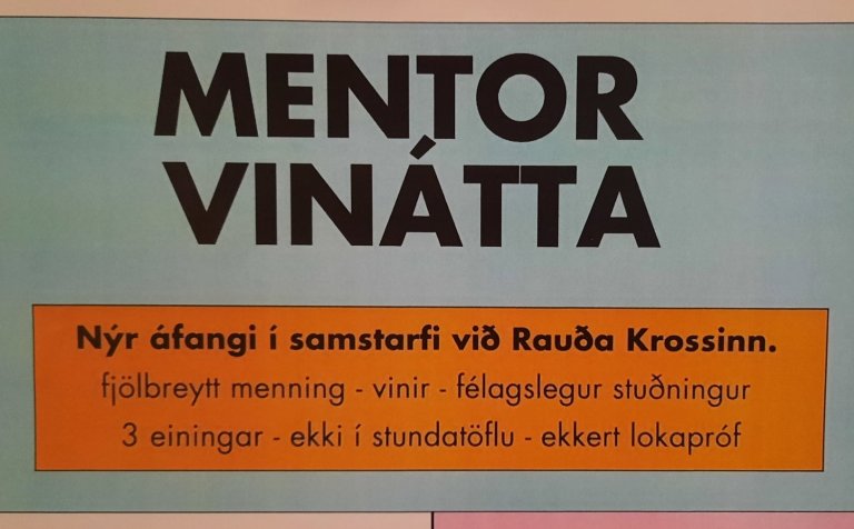 Mentor/vinátta - samstarfsverkefni VMA og Rauða krossins