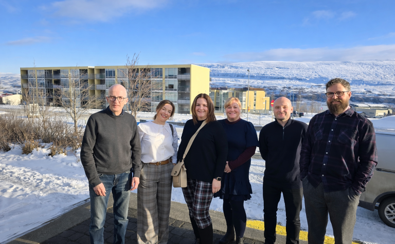 Frá vinstri: Jóhannes Árnason, Pauline Jackson, Linda Paterson, Laura Fraser, Paul Cunningham og And&hellip;