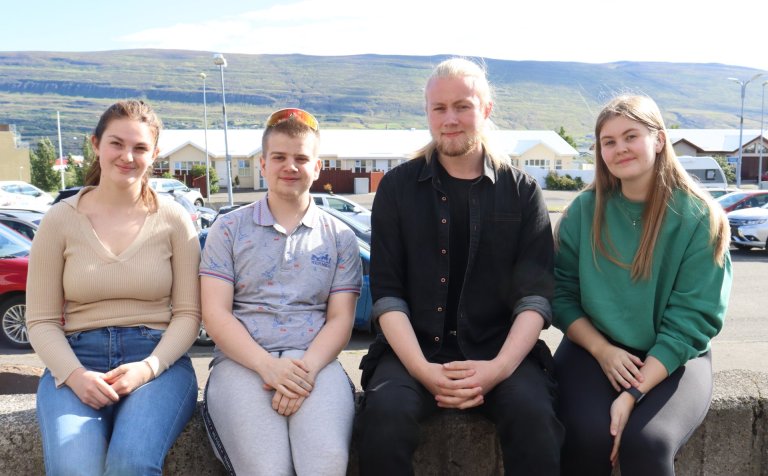 Klár í veturinn: Steinar, Halldór, Sara og Hafdís