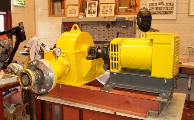 Túrbínan sem Óðinn Arngrímsson hannaði og smíðaði.