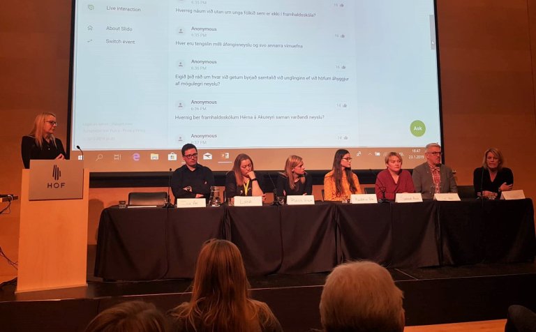 Pallborðið á málþinginu í Hofi í gær.