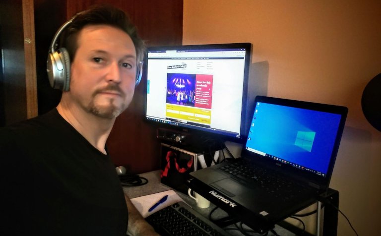 Pétur Guðjónsson á fjarfundi.