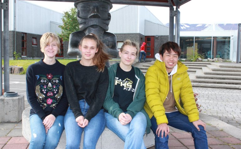 Frá vinstri: Adele, Maja, Eva og Kippei.