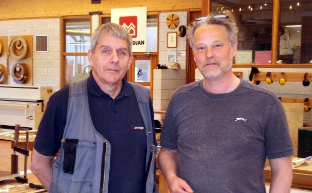 Erling (t.h.) með Kristjáni Davíðssyni, kennara.