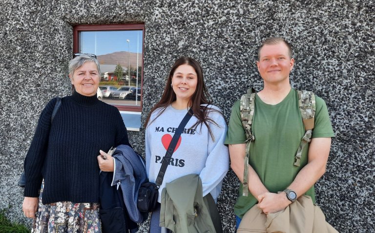 Sjúkraliðanemarnir frá Herning í Danmörku. Frá vinstri: Tina Prang, Kinnie Steffensen og Chris Chris…