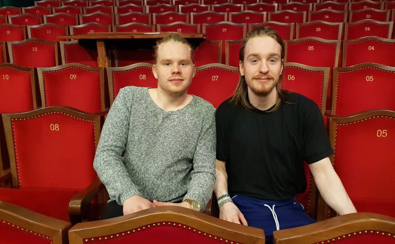 Steinar Logi og Örn Smári í Samkomuhúsinu.