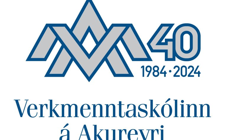 Afmælismerki VMA. Hið upphaflega merki hannaði Einar Helgason, myndlistarmaður og kennari, sem lést …