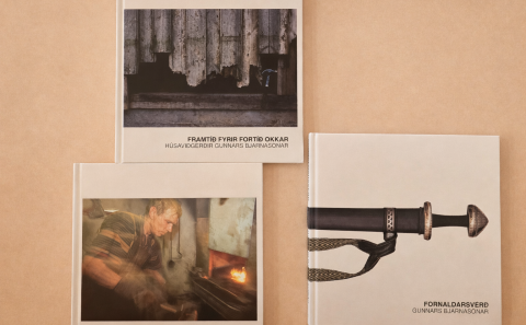 Bækurnar þrjár um líf og störf Gunnars Bjarnasonar sem ekkja hans, Kristín Sverrisdóttir, gaf byggin&hellip;