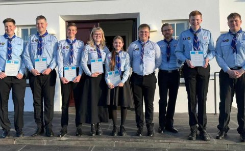 Forsetamerkishafar úr Klakki á Bessastöðum. Mynd af vef Skátafélagsins Klakks.